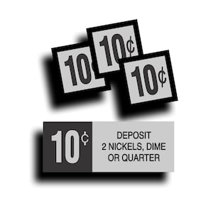 Vending Machine Restore Decal Sticker fits Vendo H63A Coin Change Slot, Vintage Soft Drink  Pop Soda 10 20 25 30 35 Cent