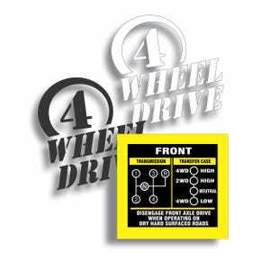 Shift Pattern Decal Sticker for Restore Vintage Military Truck Vehicle Transmission Transfer Case Fits Jeep Willys T18 Dana 20 4 speed