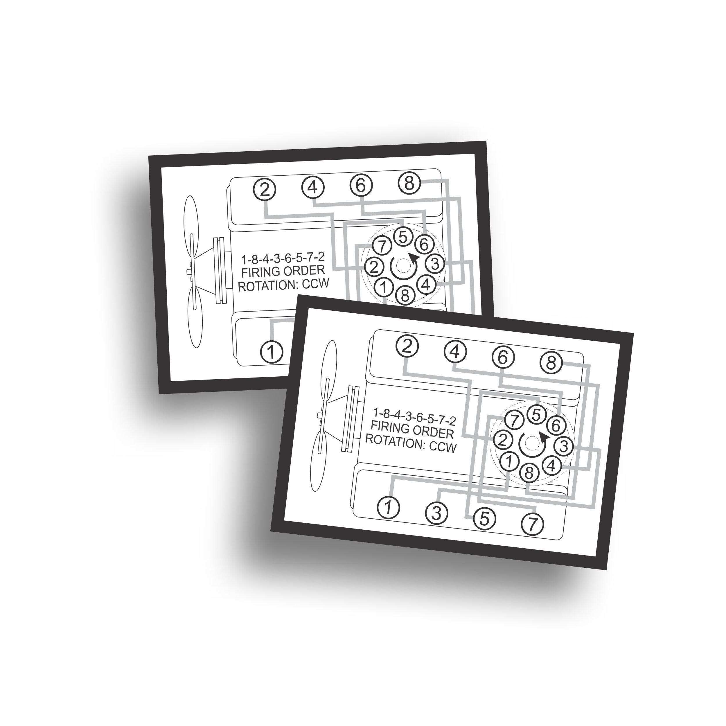 order F4♡ Firing Order Pair Decal Sticker, Magnet, Dash Plaque Reproduction