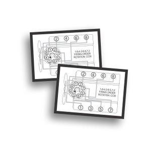 2X Firing Order Decal Sticker Magnet Dash Plaque fit Dodge Plymouth Vintage Big Block Coronet Fury Barracuda Challenger Dart 383 400 440 426