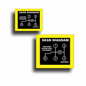 2X Shift Pattern Decal Sticker pair for Transmission Restore Vintage Classic Fits Volkswagon Bug Beetle 4 speed Manual, large and small