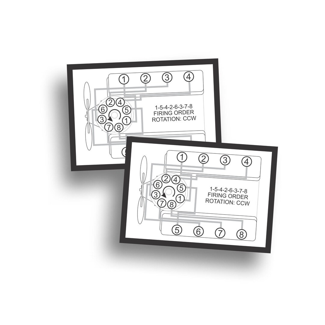 2X Firing Order Decal Sticker Magnet Dash Plaque Reproduction for ...