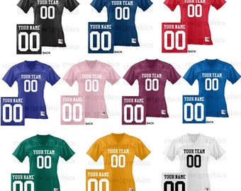 CUSTOM Ladies Football Jersey ANY Color Personalized Numbers Name & Team