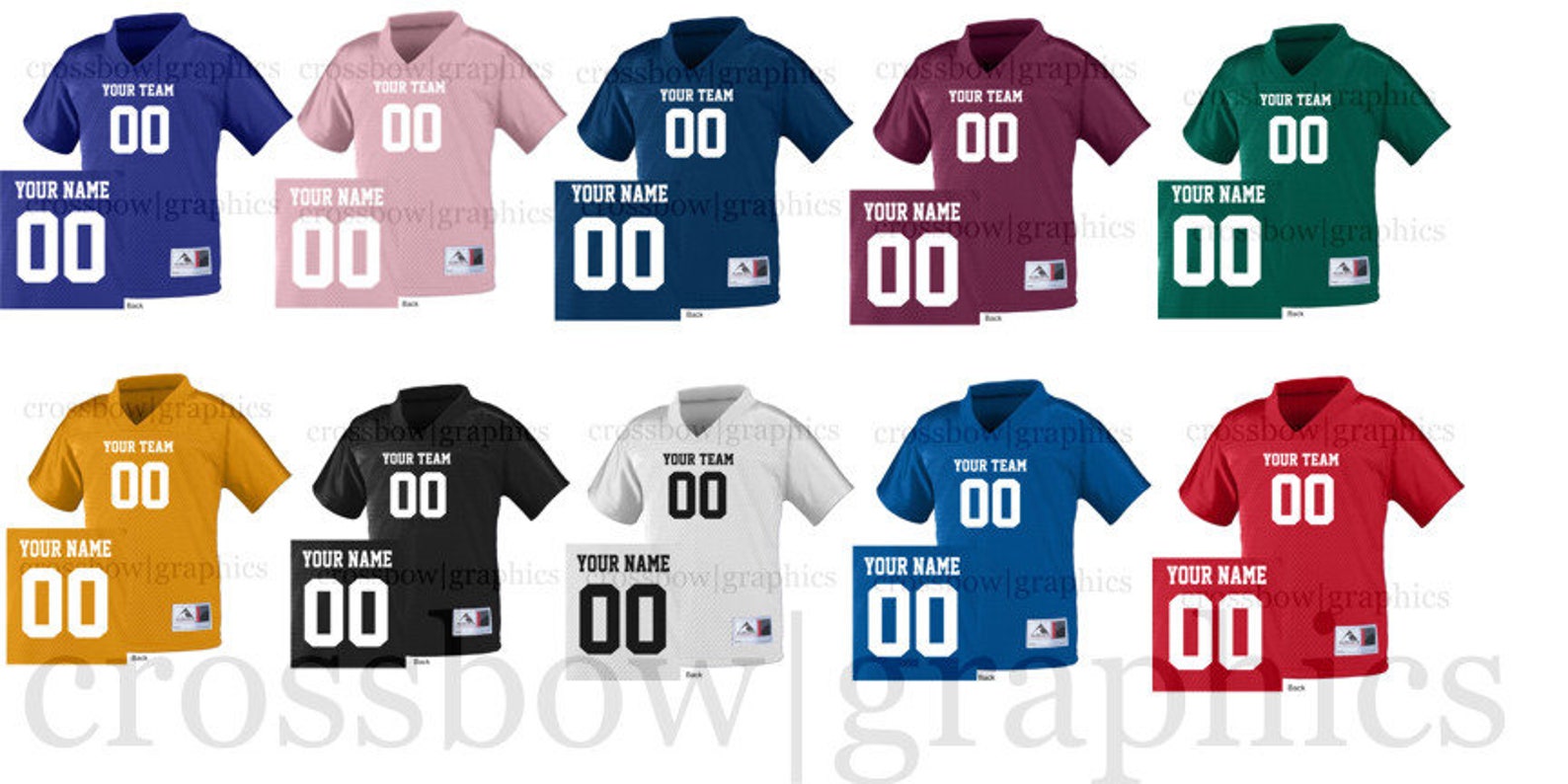 CUSTOM YOUTH Football Jersey ANY Color Personalized Numbers Etsy