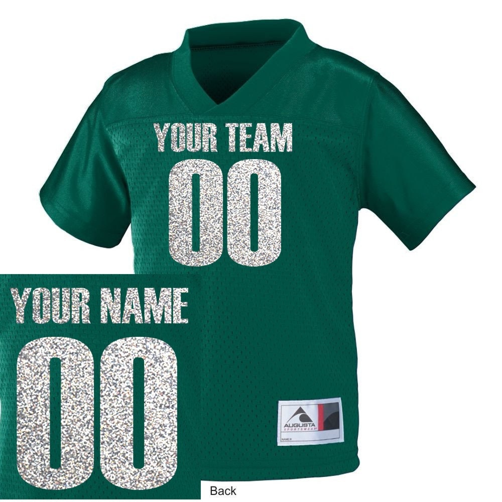 CUSTOM YOUTH Football Jersey ANY Color Personalized Glitter Etsy