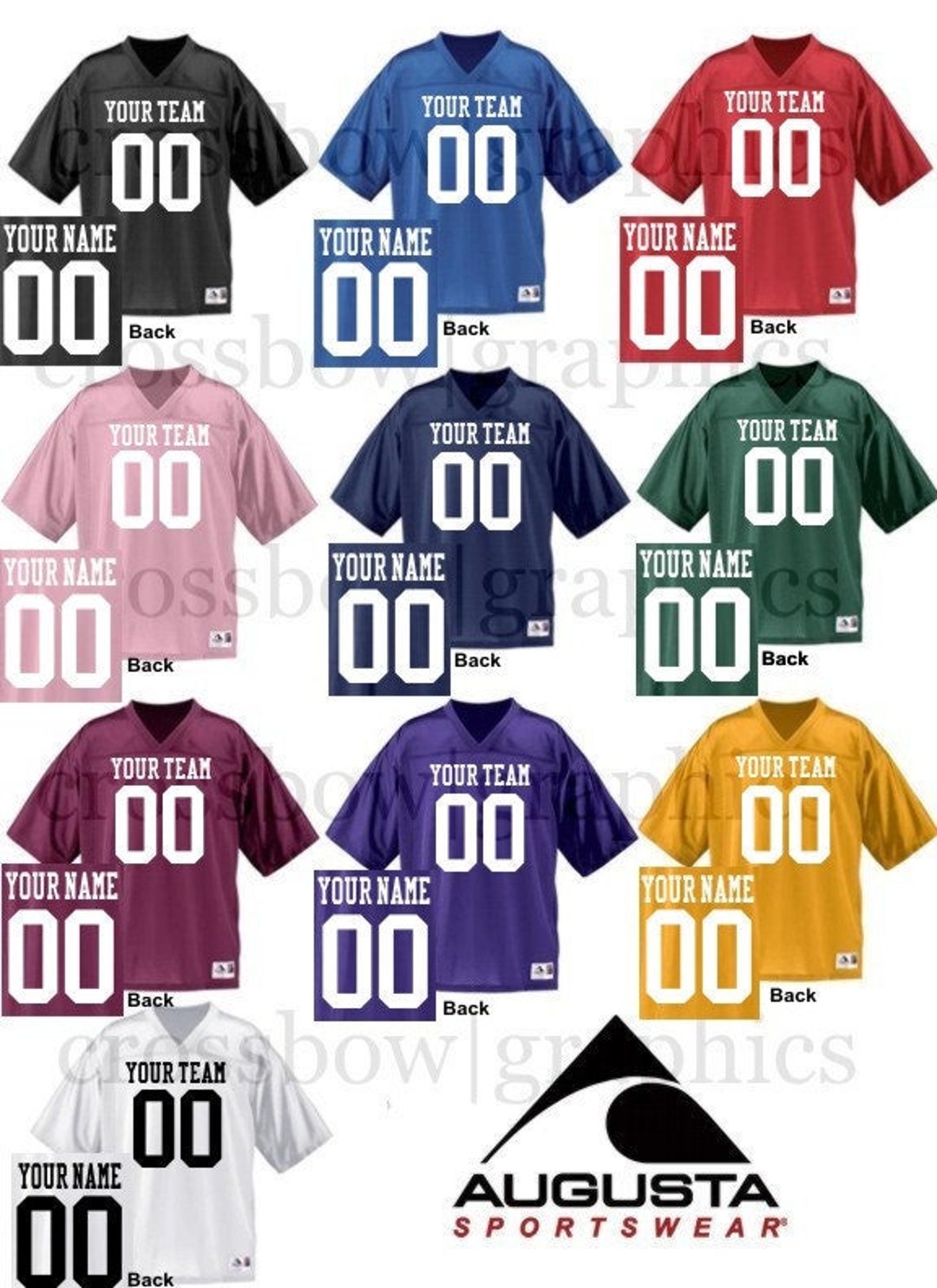 CUSTOM Football Jersey ANY Color Personalized Numbers Name & Team New ...