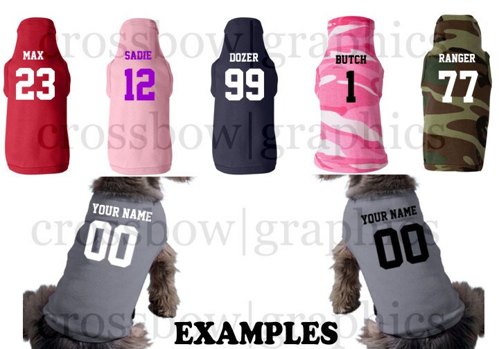 CUSTOM PET Jersey Tank T-shirt Personalized ANY Color Name | Etsy