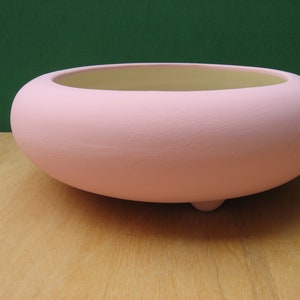 Beautiful footed pink succulent,  cactus,  bonsai, or fairy garden 7 inch diameter ceramic planter ,,,Awesome!!!!