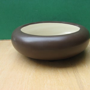 Beautiful earthy brown succulent,  cactus,  bonsai, or fairy garden 7 inch diameter footed ceramic planter ,,,Awesome!!!!