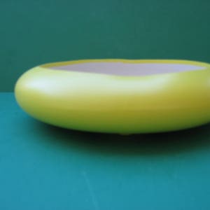 Beautiful 9 inch round footed yellow ceramic planter for succulents, cactus, bonsai or fairy garden.  Awesome!!!!!