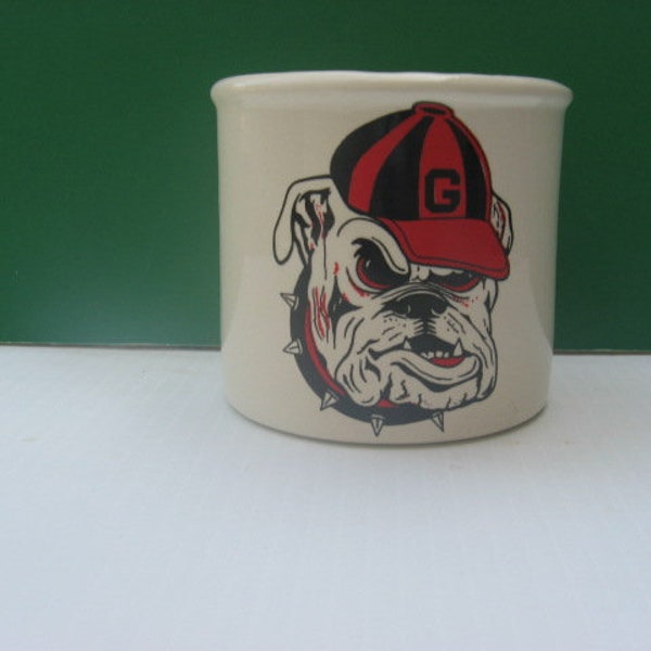 Georgia Bulldog 3 1/2 inch ceramic planter with drain hole for succulents, cactus, plants. AWESOME!!!!!!