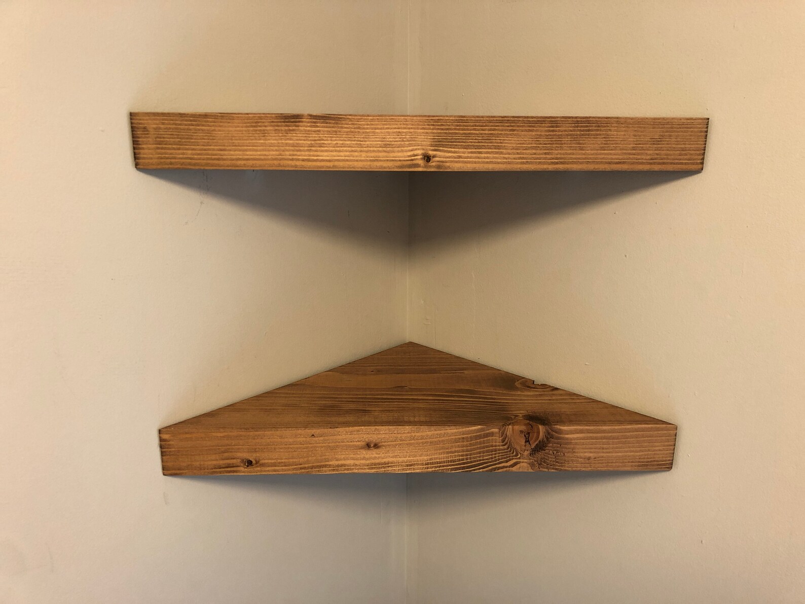 Chunky Rustic Wood Floating Corner Shelf Rustic Wooden Etsy UK
