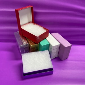 Cotton Lined Jewelry Gift Boxes 3.25" X 2.25" X 1"