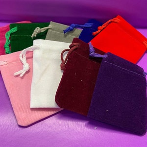 Small Velvet Drawstring Colorful Gift Bags 55mm Wide & 75mm Tall