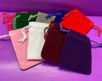 Small Velvet Drawstring Colorful Gift Bags 55mm Wide & 75mm Tall