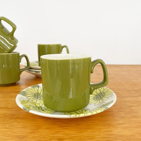 Vintage 1970s Sunshine Flower Coffee Cup & Saucer - Royal Ironstone Sunshine Cup with Saucer