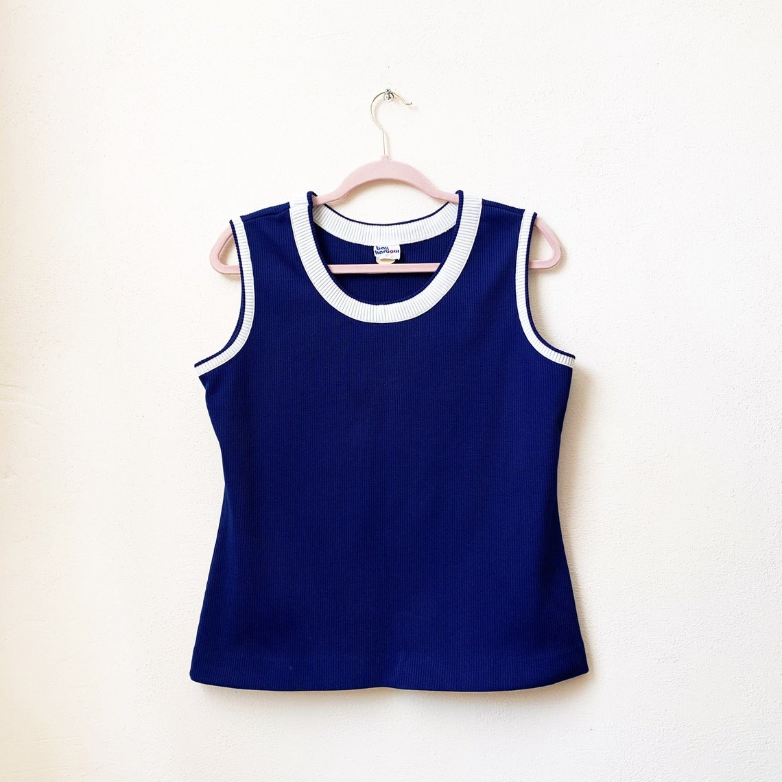 navy knitted tank top ladies