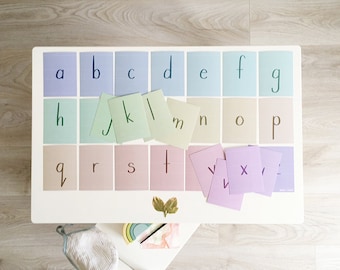 Lowercase Letters in Print, Rainbow Color ABC Flashcards, Homeschool Instant Download
