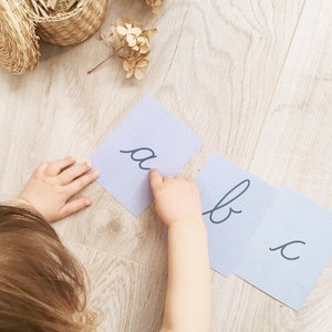 Lowercase Letters in Cursive, Rainbow Color ABC Flashcards, Homeschool Instant Download