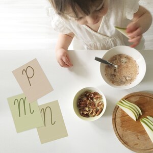 Uppercase Letters in Cursive, Rainbow Color ABC Flashcards, Homeschool Instant Download
