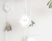 10 Silver Geometric Confetti Thank You Tags