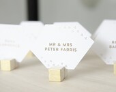 10 geometrische Konfetti Escort Karten in Goil Folie