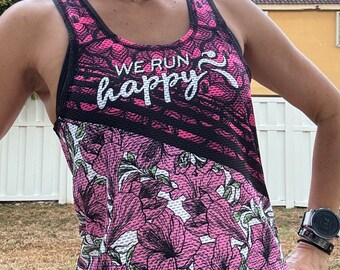 Flower Designer Collection Marathon Running Tech Shirt and Singlet WOMEN.