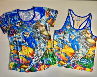 Wizard Of Oz Garmin Marathon Running Tech Shirt and Racerback - We Run Happy