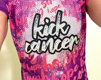Kick Cancer Marathon Running Tech Shirt and Singlet pink purple