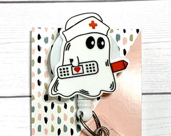 Witchy Ghost Retractable Badge Reel