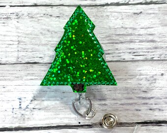 Christmas Tree Badge Reel, Badge Reel Topper, Christmas Badge Pull, Christmas Badge Holder, Swivel Badge Reel, Belt Clip Badge Pull, Name ID