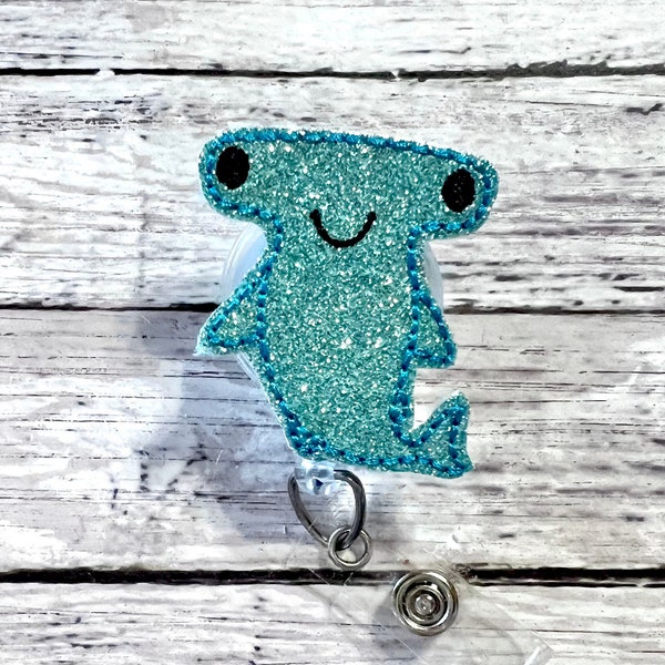Hammerhead Shark Badge, Ocean Badge Reel, Interchangeable Badge Topper, Badge Buddy, Nurse Badge Reel, RN Badge Reel, Medical Badge