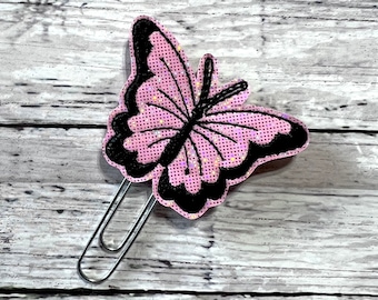 Pink Butterfly Planner Paperclip, Butterfly Bookmark, Summer Planner Clip, Spring Bookmark, Cute Page Marker, Journal Supply, Bookmark Clips
