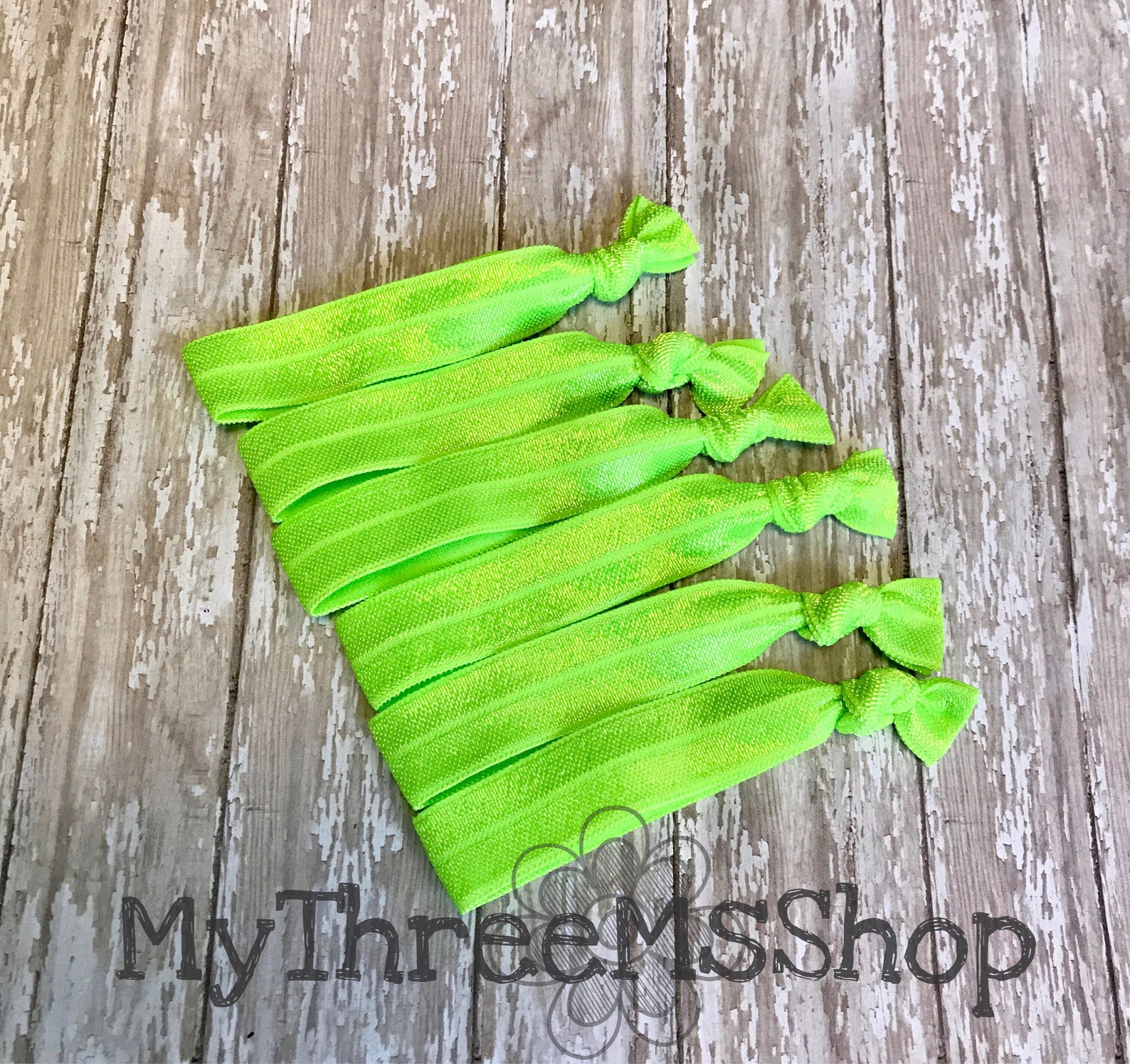 Lime Green Hair Ties Elastic Hair Band Set of 10 Elastic Etsy