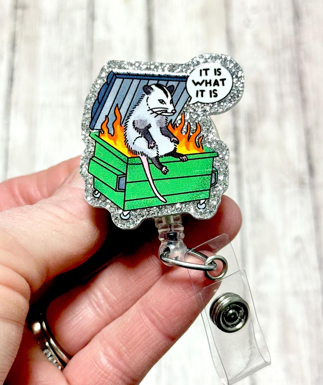 What Meaning Glitter Easter Acrylic Retractable Nurse Badge Reel With Alligator Clip Bunny Carrot Egg Cute Badge ID For Nurse Employee Gift What's Up