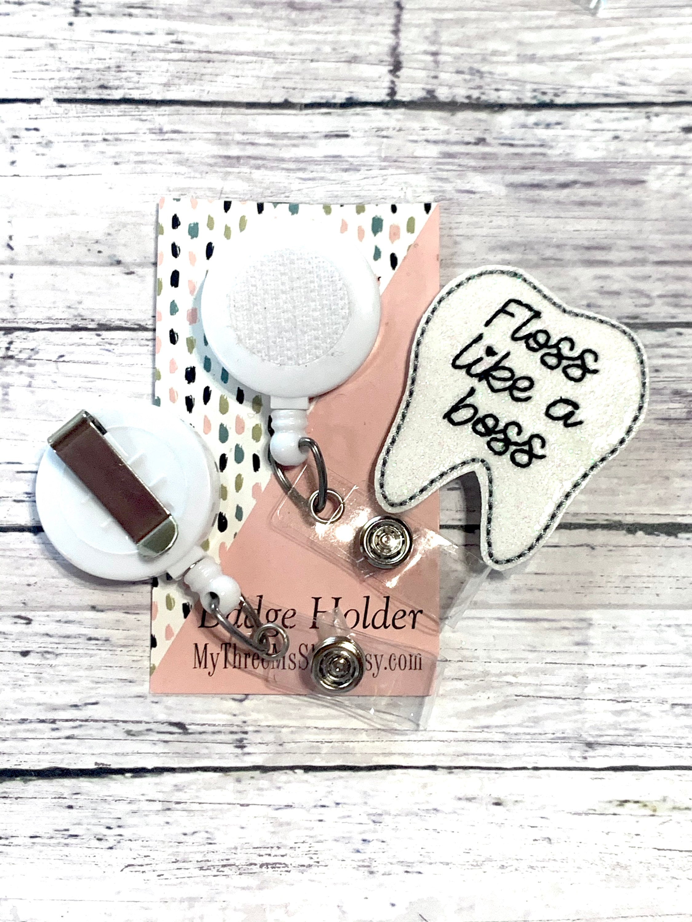 Dentist Badge Reel Tooth Badge Holder Floss Badge Reel Etsy