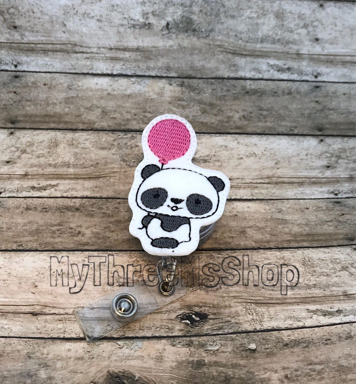 Panda Feltie Badge Reel Id Card Holder Retractable Felt Etsy