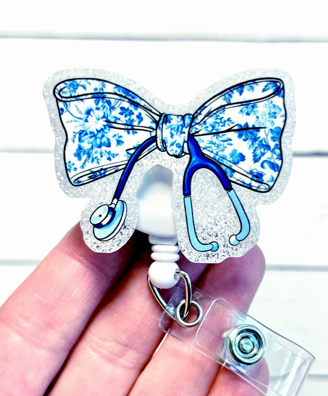 Pink Bow Badge Holder For Nurse, Certified To Slay Medically Speaking Retractable Badge Reel For Women, Cute Acrylic Glitter Badge With Alligator Clip Work Accessory For LPN RA MA CNA