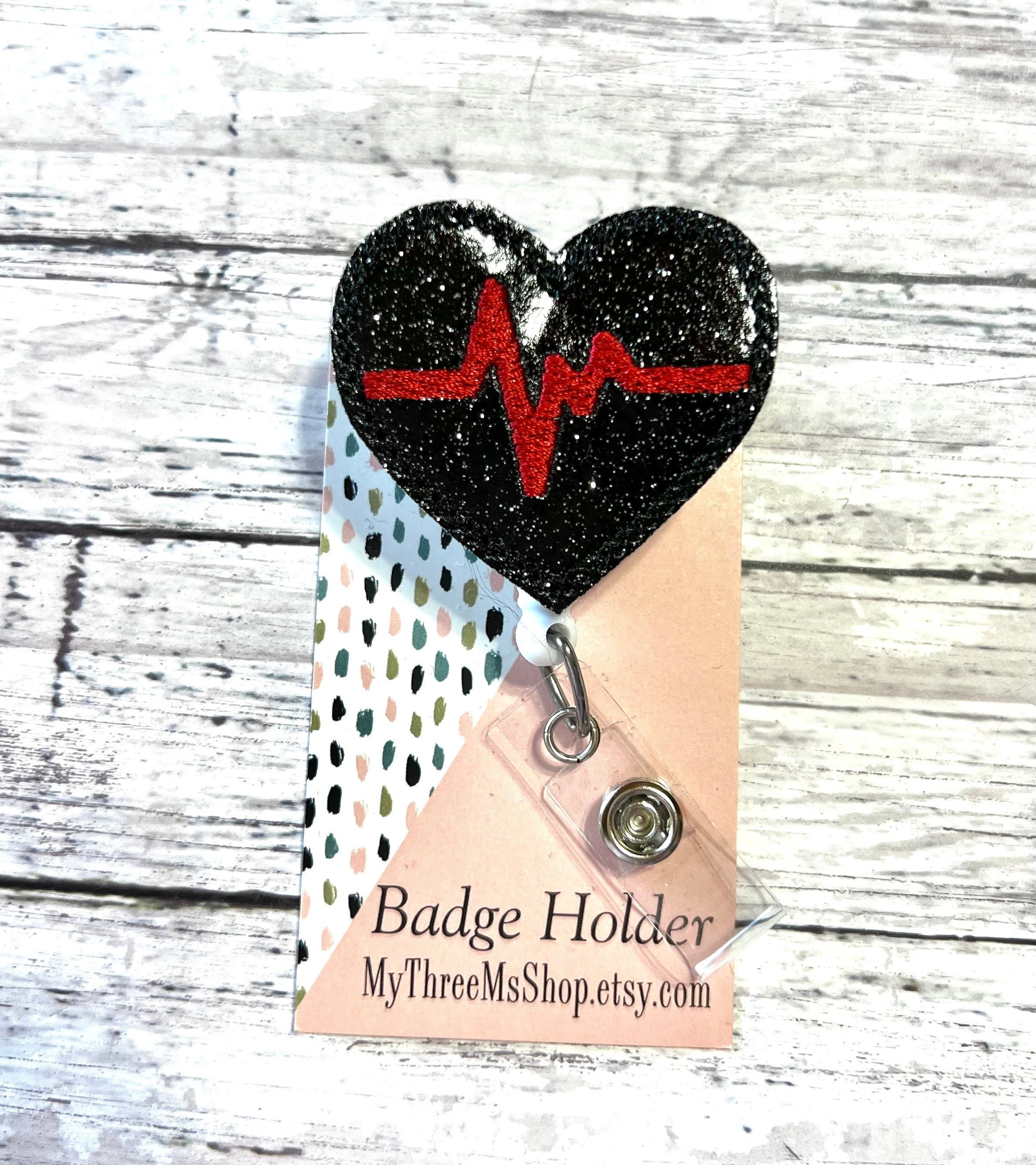 Heart EKG Badge Reel, Interchangeable Badge Topper, Badge Buddy, Nurse  Badge Reel, RN Badge Reel, Medical Badge, Heartbeat Badge Reel 