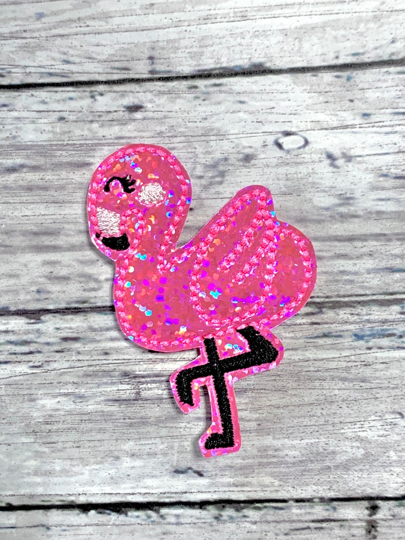 Flamingo Badge Reel, Summer Badge Pull, Holographic Badge Clip, Girly Badge Reel, ID Name Tag Holder, Animal Badge Reel, Badge Reel Topper Feltie Topper ONLY