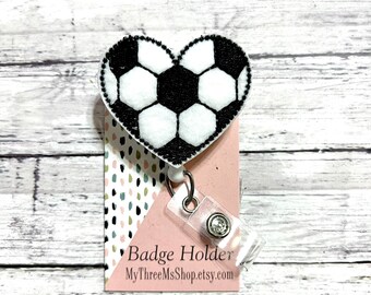 Soccer Badge Reel, Heart Badge Reel, Interchangeable Badge Topper, Badge Buddy, Nurse Badge Reel, RN Badge Reel, Medical Badge, Sports Badge