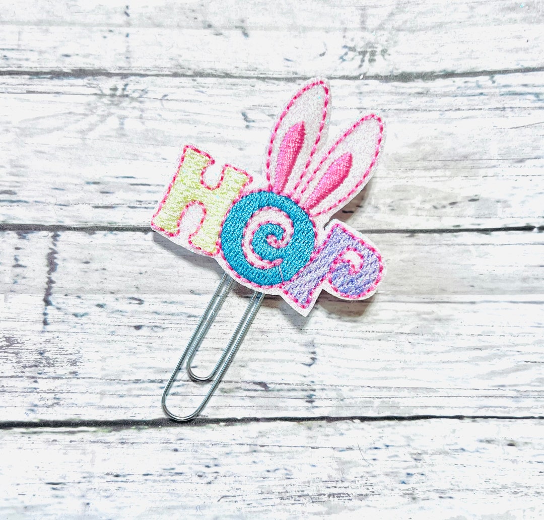 Hop Feltie Clip, Bunny Ears Clip, Easter Bookmark, Glitter Feltie Clip ...