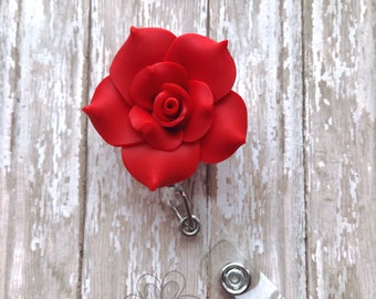 Soleebee 28 inches Retractable Badge Reels Polymer Clay Rose Nurse ID Badge Holder Reel with Belt Clip 3 Pack Pink/Hot Pink/Red Soleebee 28 inches Retractable Badge Reels Polymer Clay Rose Nurse ID Badge Holder Reel with Belt Clip 3 Pack Pink/Hot Pink/Red