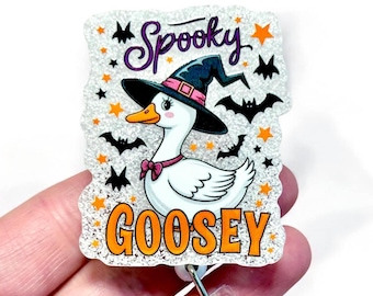 Spooky Goosey Badge Reel, Halloween Goose Badge Holder, Silly Witch Goose Badge, Spooky LDRP Badge Reel, Nicu Badge, Peds Nurse Badge, EMT