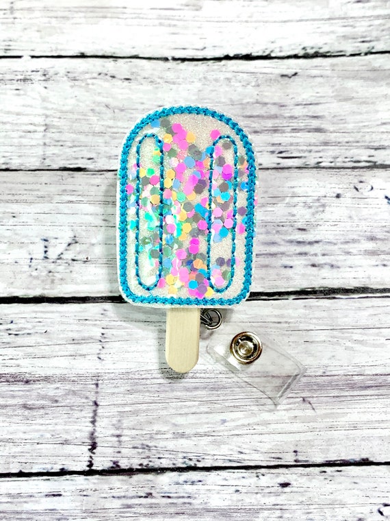 Ice Cream Cone Retractable Badge Reel Holder Cute Food Name Tag Clip On ID  Pull