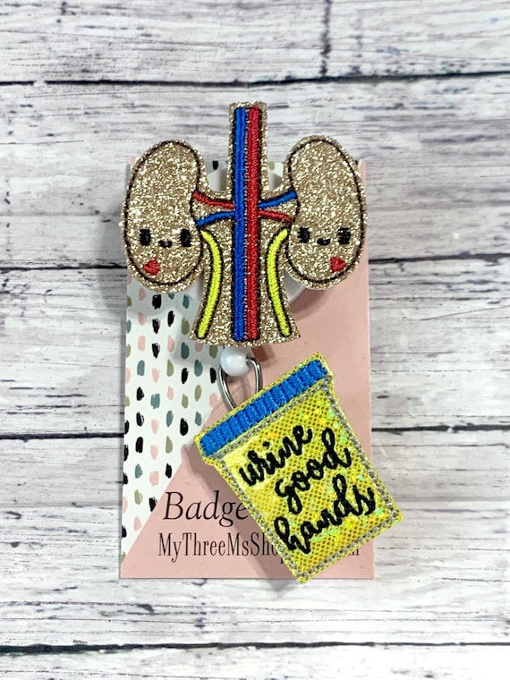 Kidney Badge Reel, Urine Good Hands Badge Holder, Nurse Badge Pull, Belt  Clip Badge Reel, Nurse Badge Reel, Hospital Badge Clip, Name Tag 