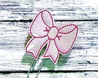 Pink Coquette Bow Planner Clip, Pink Bow Bookmark, Girly Paperclip, Clips for Planners, Spring Paperclip, Bible Gift Clip, Page Marker