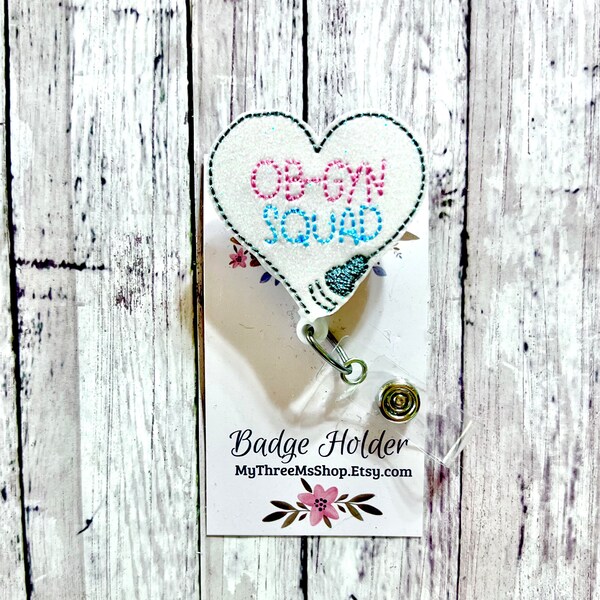 OB-GYN Badge Reel, Ultrasound Heart Badge Reel, Interchangeable Badge Topper, Badge Buddy, Heart Badge Reel, RN Badge Reel, Medical Badge