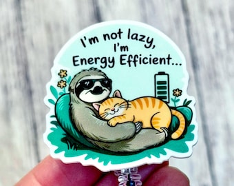 Funny Sloth Badge Reel, Energy Efficient Badge Holder, Cute Animal ID Holder, Nurse Badge Reel, Gift for Coworker, Chill Sloth, I'm Not Lazy