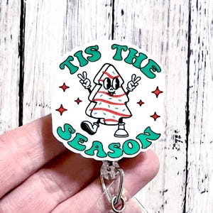 Christmas Badge Reel, Acrylic Badge Reel, Tis The Season Badge, Christmas Tree Badge Holder, Nurse Badge, Badge Reel Topper, Love Christmas